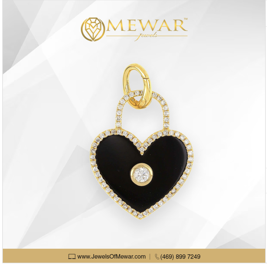 ?? A love that's bold, timeless, and unbreakable. Embrace elegance with our Black Agate Diamond Heart Pendant.?✨ Perfect for everyday elegance or as a heartfelt gift for someone special. ✨

Buy online at: www.jewelsofmewar.com

#dallaswholesaler #shopnow #luxuryjewelry #jewelrydesigner #premimumluxury #classicjewelrydesign #gemstonejewelry #stackablerings #minimaliststyle #daintyrings